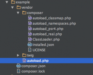 Screenshot of Composer project