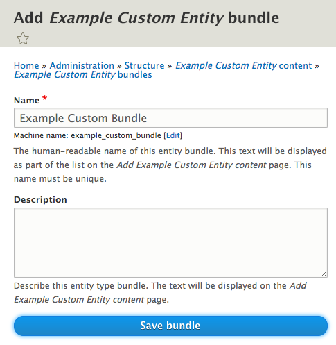 ECK Create bundle on entity screenshot