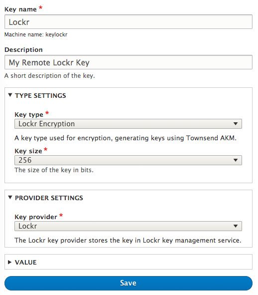 screenshot of key using Lockr service