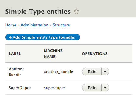 entity type list builder