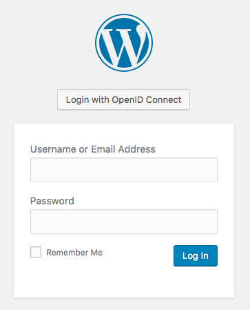 Screenshot of login page when plugin is enabled.