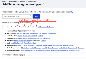 Schemadotorg module's Add content type page